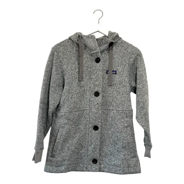 Patagonia Gray Hooded Button Front Better Sweater Fleece Jacket Sweater Size XS - Image 8