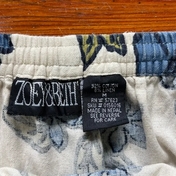 Vintage Zoey & Beth Hawaiian Floral Cotton Linen Maxi Skirt Medium💛 - Image 8