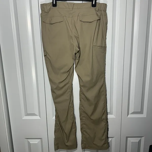 Duluth Trading Cargo Dry On The Fly Pants Women 14x35 Tan Hiking Work Utility - Image 2