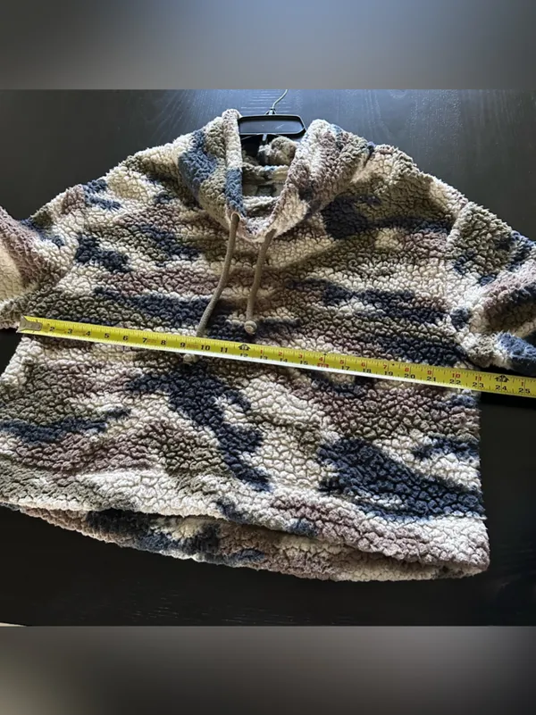 wild fable Cream & Olive Sherpa Hoodie - Image 5