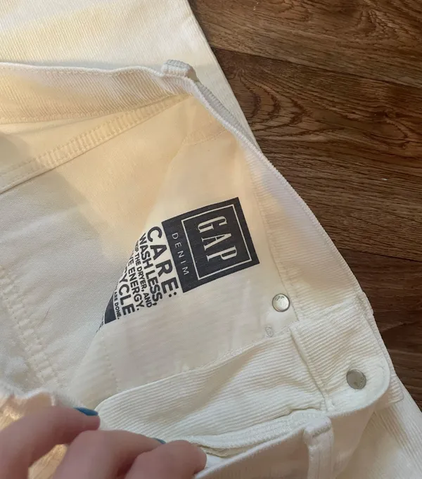 Gap White Corduroy High Rise Jeans - Image 3