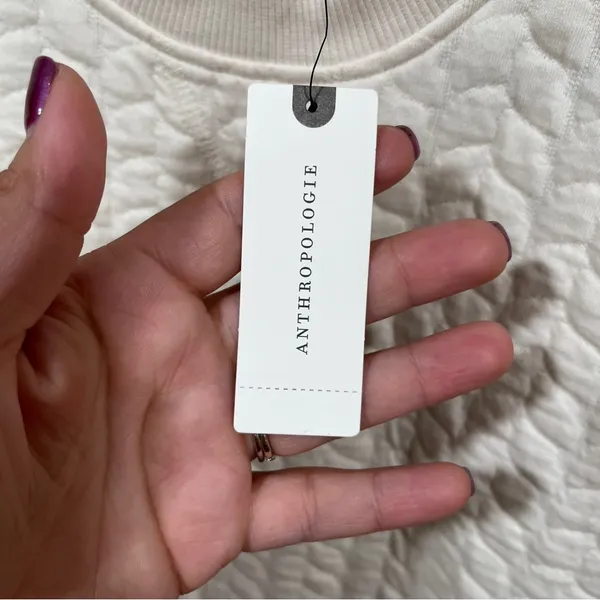 NWT Anthropologie Grey State TEDDI PULLOVER Color: Eggnog size XS - Image 9
