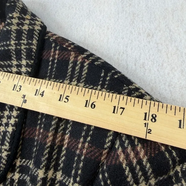 David N. Blazer Vintage Wool Plaid‎ Suede Trim Jacket Brown Black 10 Academia - Image 10