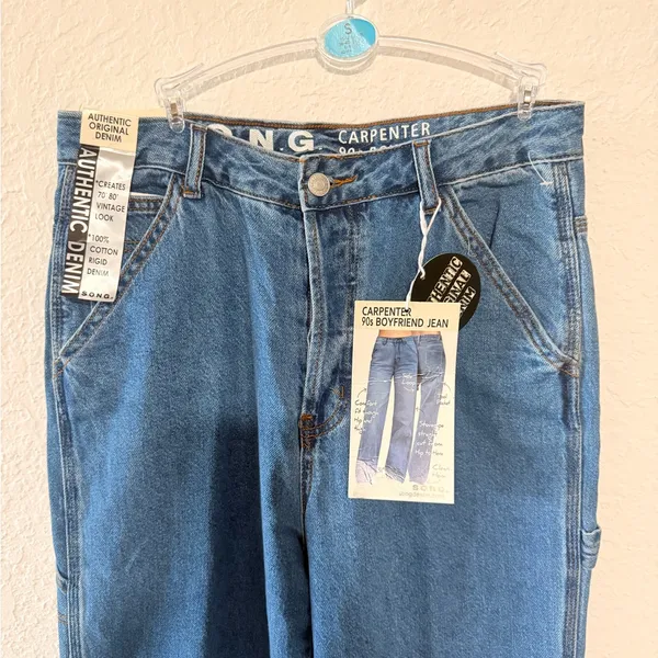 Carpenter 90’s boyfriend Classic Blue Denim Jeans - Image 5