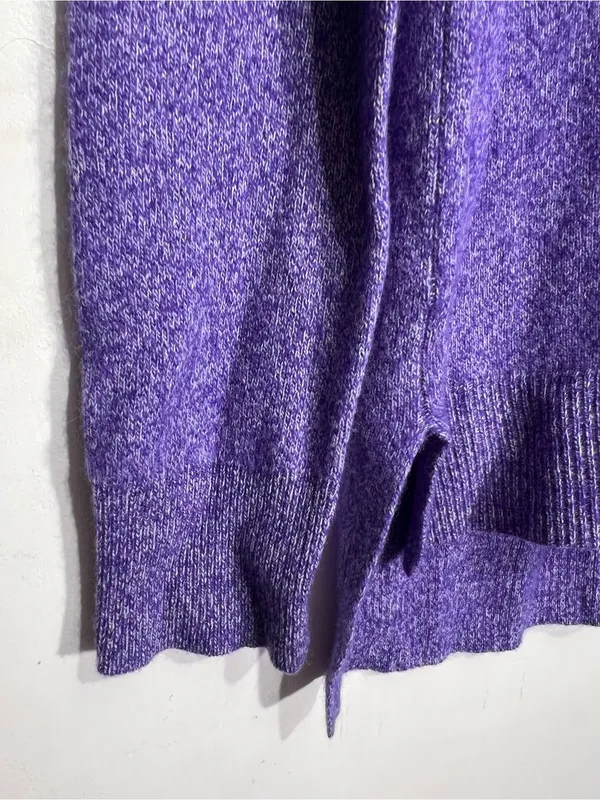AQUA Cashmere 100% Cashmere Rolled Edge purple Sweater size M - Image 5