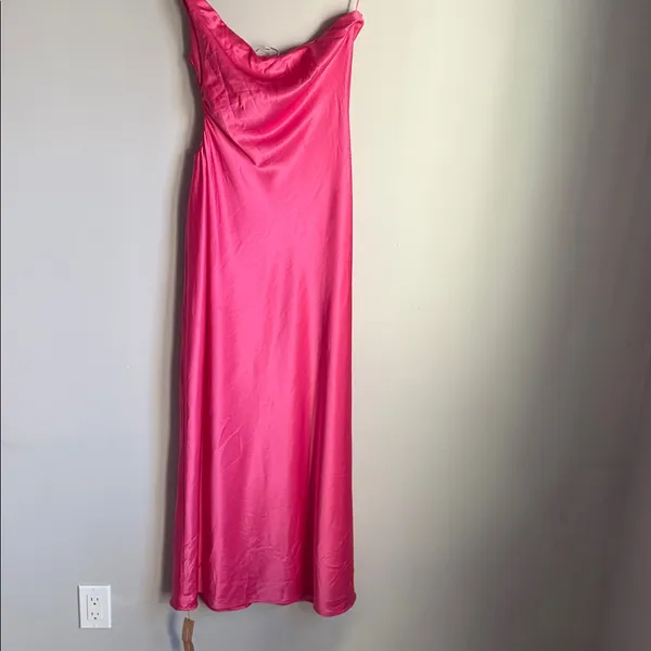 NEW Reformation Nevaeh Pink Slip Dress Medium - Image 4