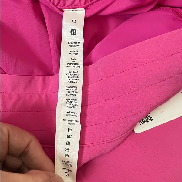 NWT Lululemon Hotty Hot HR Sonic Pink Skirt Size 12 Shorts Underneath - Image 12