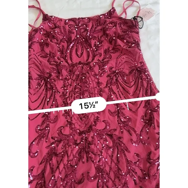 Crystal Sky Pink Sequin Mini Dress Women's L Sparkly Swiftie Spaghetti Strap NWT - Image 16