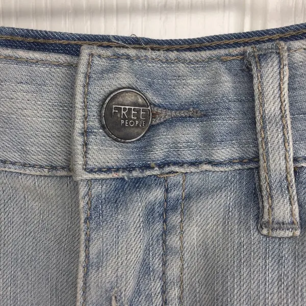Free People Distressed Denim Shorts Light Wash - Image 6