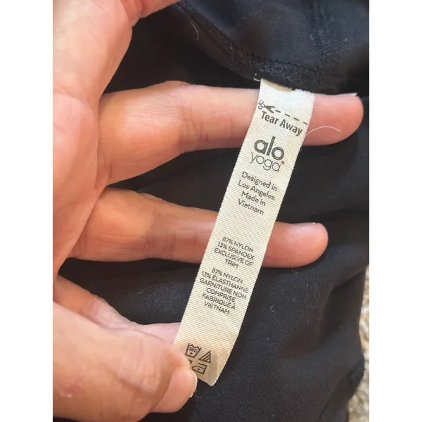 Alo Yoga Avenue High Waist Moto Ribbed‎ Leggings Black Small W5541R - Image 7