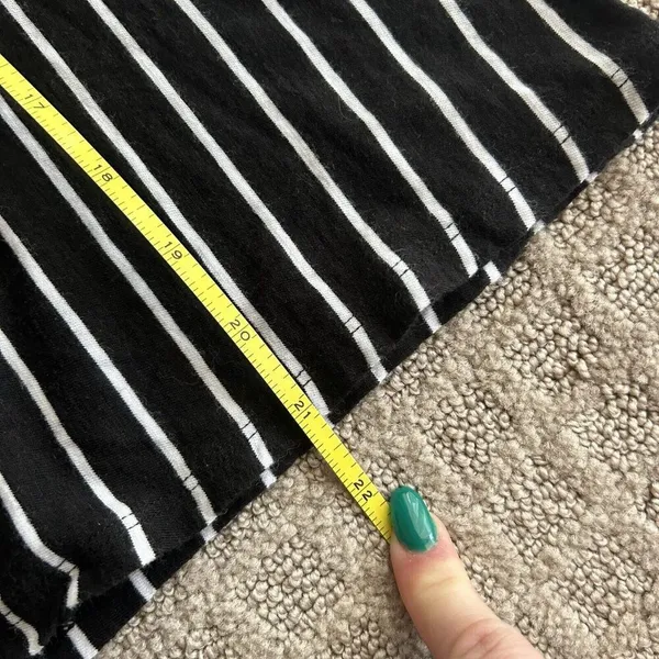 Banana Republic Top‎ Malibu Large L Black White Stripe Sleeveless V-Neck 90s Y2K - Image 8