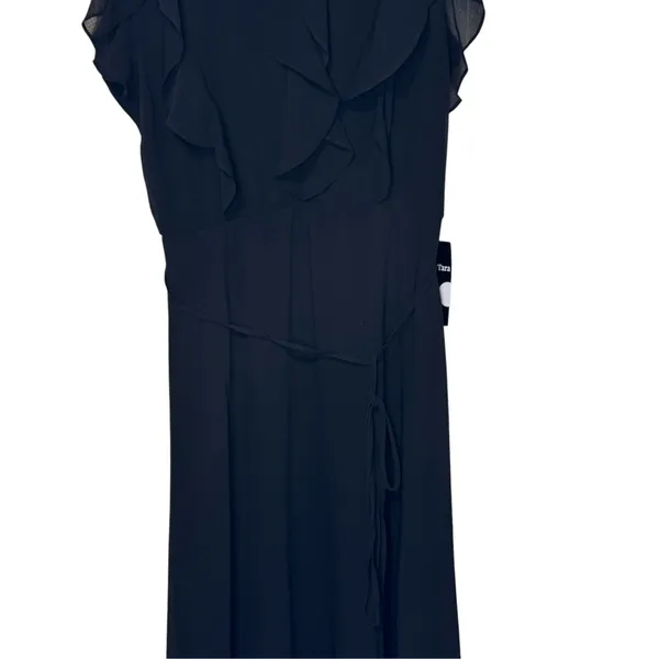 Maison Womens Dress Tara Lined Flutter Sleeve V-Neck Romantic Maxi Black 16 NWT - Image 3