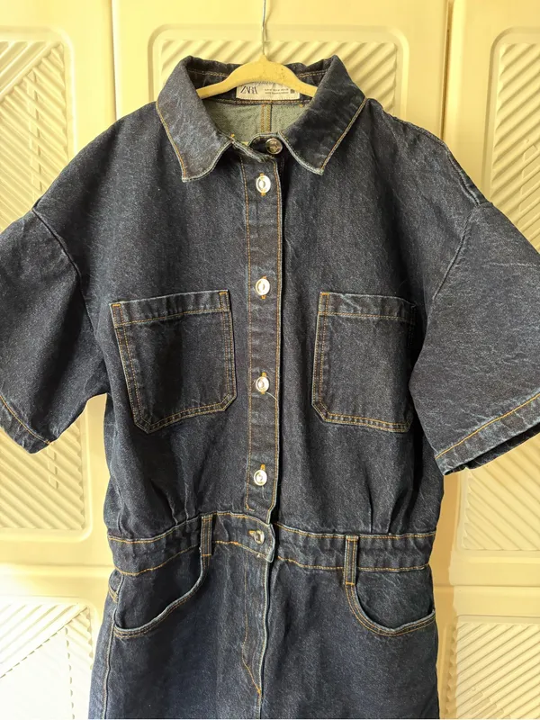 Zara Dark Blue Denim Romper - Image 13