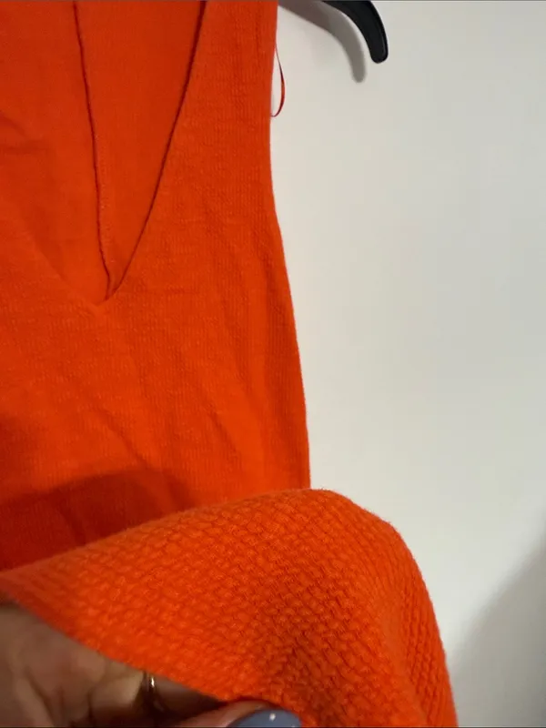 ZARA Sleeveless V-Neck Plain Midi Sweater Dress Sz S - Image 5