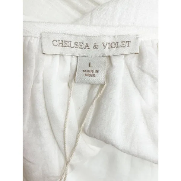 NWT Chelsea & Violet Amanda Cotton Ruffle Dress White Sz Large Boho Cottagecore - Image 8