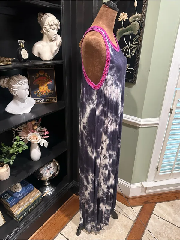 Natural Life Purple Tie‑Dye Crochet Trim Dress – Size Medium – NWT - Image 7