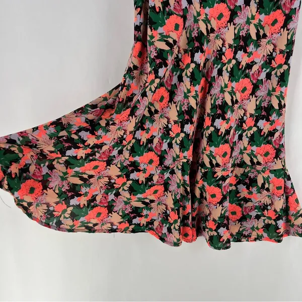 J. Crew Mercantile Neon Floral Print Ruched Waist Sleeveless Flounce Dress‎ - Image 5