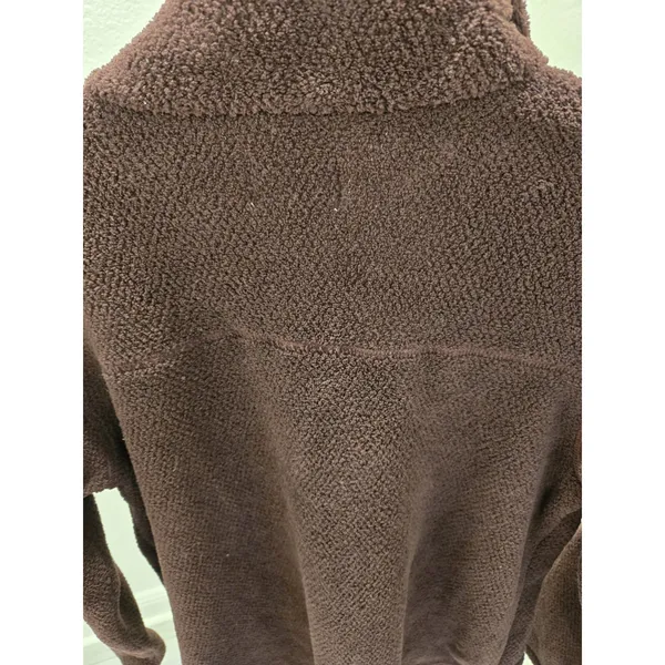 T.S. Women's S Burgundy Teddy Fleece 1/4 Snap Pullover Sweatshirt NWT MSRP $64 - Image 5