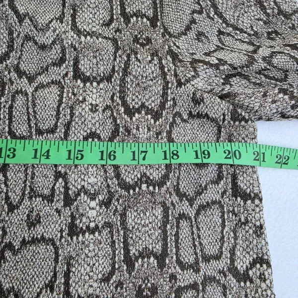 Zara Woman Grey Snakeskin Animal Print Short Sleeve Shift Mini‎ Dress Large - Image 6