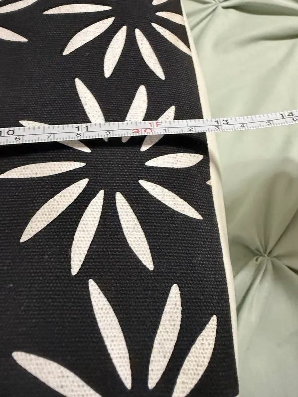 Kate Spade New York Floral Canvas Wood Handle Satchel Tote Bag Black White - Image 5