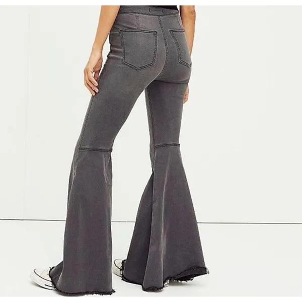 Free People Just Float on Flare Jeans‎ Women 28 Gray Boho Hippie High Rise - Image 2