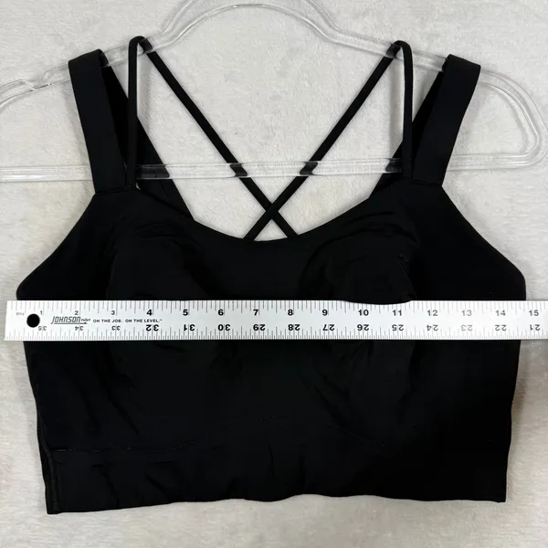 Lululemon Like a Cloud Longline Sports Bra Black Strappy Cross Back Size 8 - Image 5