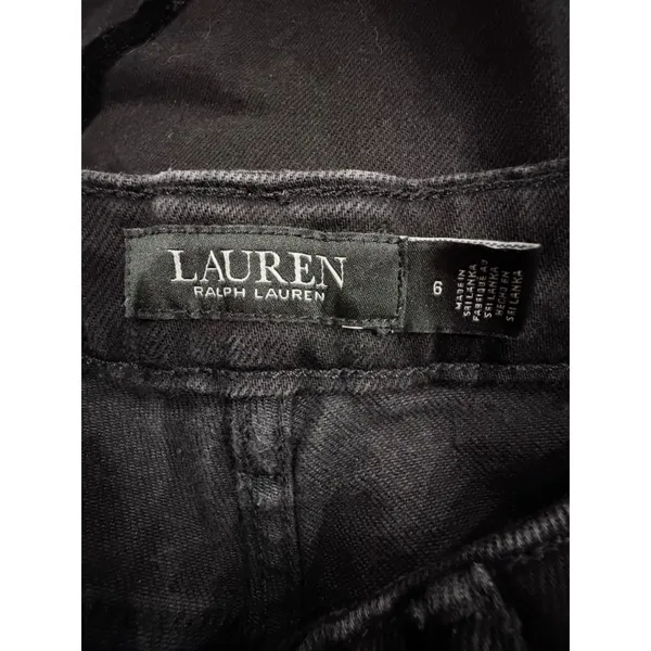 Lauren Ralph Lauren Belting High Rise Boot Cut Jeans Black Size 6 Equestrian - Image 8