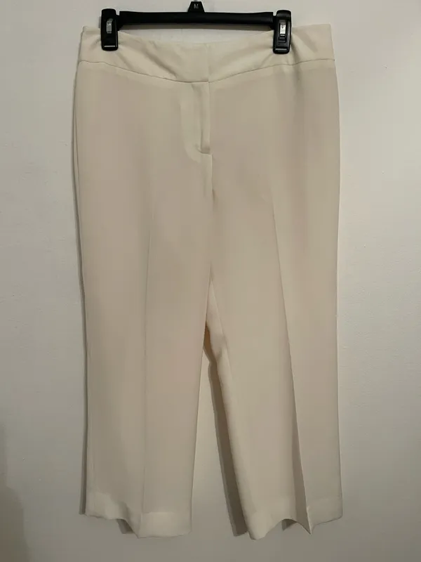 Classic White Tailored Pants Size M - Image 2