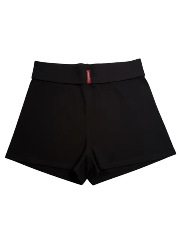Y2K: new OG Hard Tail ✪ Stretch Fold Over Roll Down Hot Yoga Shorts ✪ Black ✪ M - Image 4