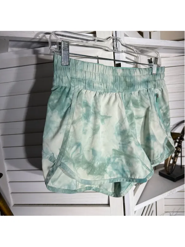 Lululemon track shorts V “4” diamond white washed marsh green athleisure sz 4 - Image 9