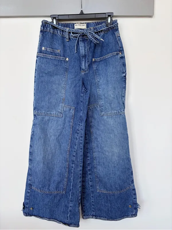 We The Free CRVY Outlaw Wide Leg Jeans Small - Image 3