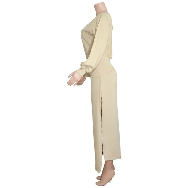 SER.O.YA. Elo Long Sleeve Fleece Sweater Dress, Camel, Large - Image 8