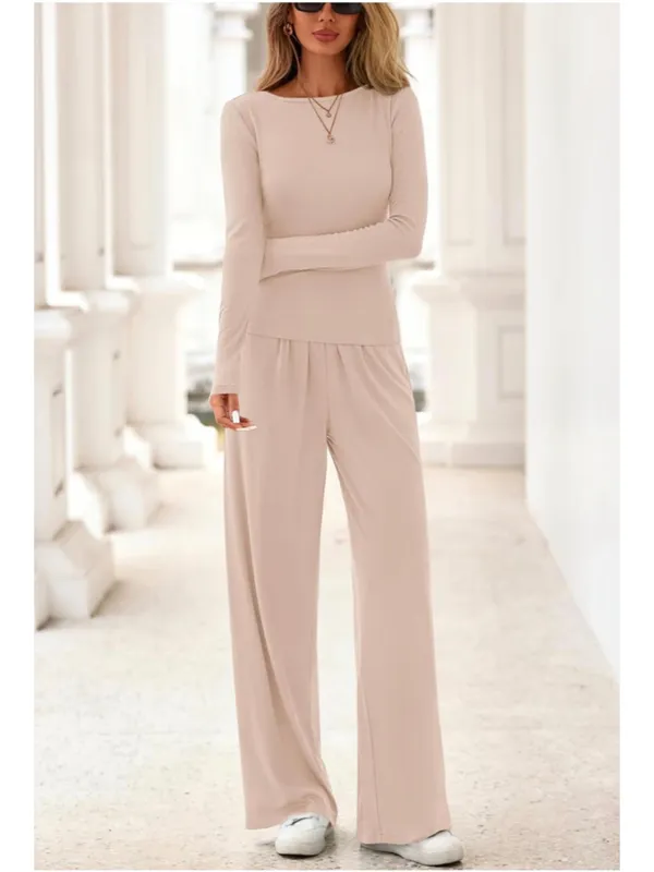 PRETTYGARDEN NEW 2 Pc Lounge Set Casual Long Sleeve Shirt Wide Leg Pants Tracksuit XL - Image 4