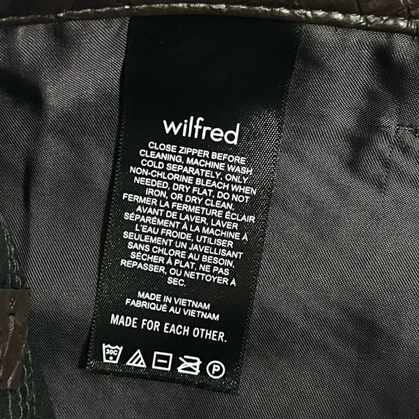 Aritzia Wilfred Melina Pant Snakeskin Croc Faux Vegan Leather Dark Brown‎ Size 8 - Image 5