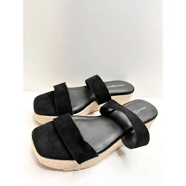 Treasure & Bond Sandals Size 8.5 Suede‎ Upper Black Platform Espadrille Open Toe - Image 4
