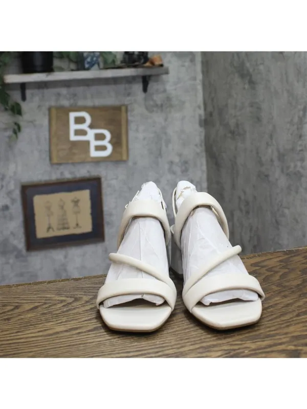 NWT Lifestride Slingback Strappy Dress Sandals Block Heel Bone Off White 8.5M - Image 10