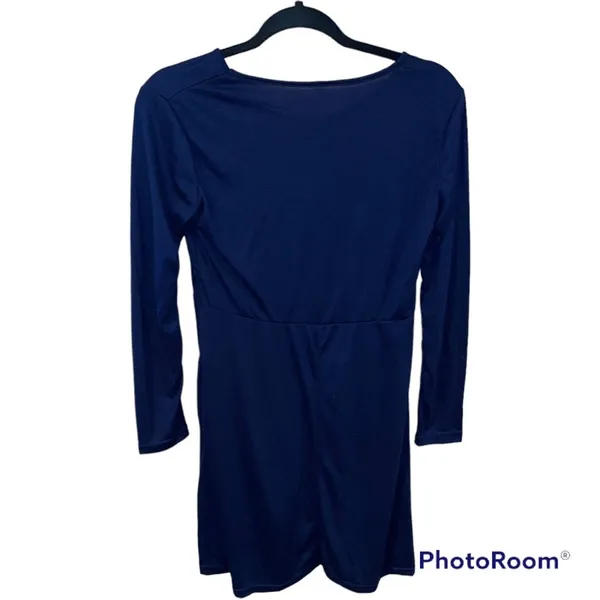 Navy Blue Long Sleeve Dress - Image 2