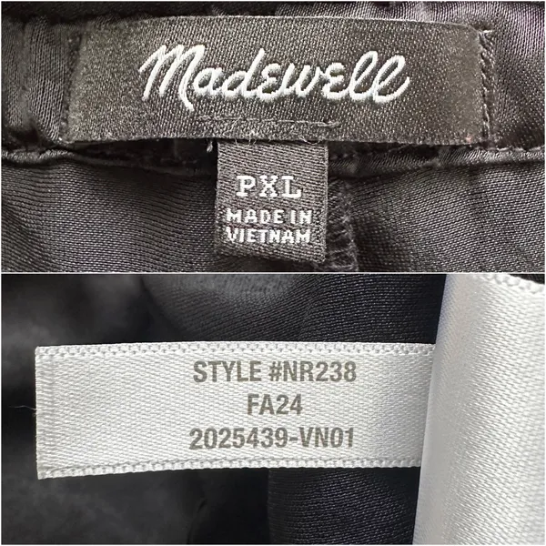 Madewell Pants Petite Pintucked Slim Pull-On Pants in Satin True Black Sz PXL - Image 10