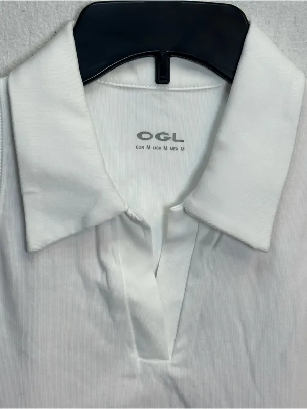 OGL Move Women’s Small White Sleeveless Polo Top Built In Bra Padded Stretch NWT - Image 6