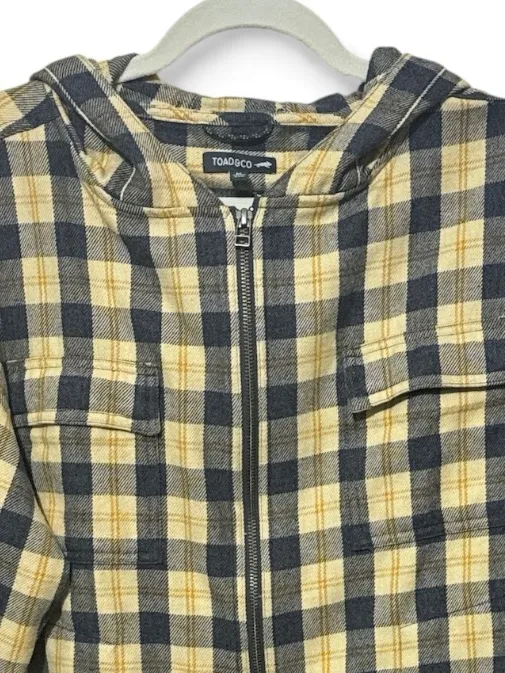 TOAD & CO. Bodie Zip Hoodie M 23” p2p Navy/Yellow $130 Retail EUC - Image 4