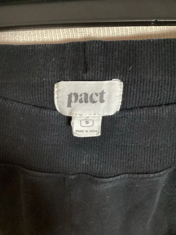 Pact Organic Cotton Jogger Sweatpants Black Size S - Image 2