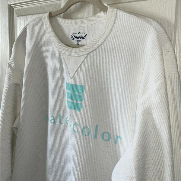 Unwind by League Watercolor Florida White Corded Long Sleeve Sweatshirt Size XL‎ - Image 6