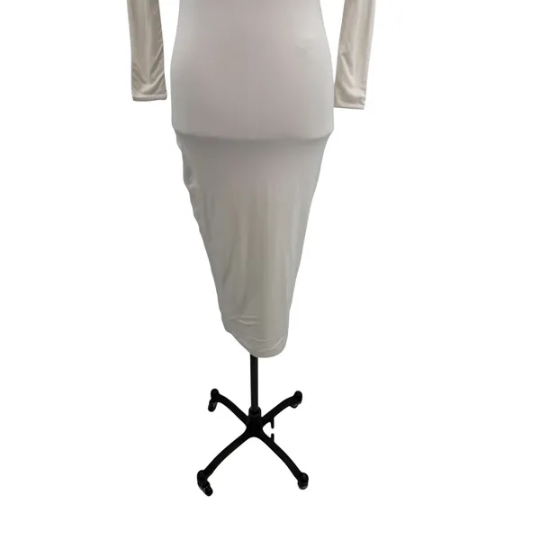 SER.O.YA Irene Twist Cutout Midi Dress White Long Sleeve Bodycon Size XS‎ - Image 7