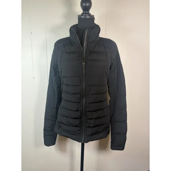 Lululemon Fluffed Up Jacket Women's 6 Black Zip Up Goose Down Reflective Running - Image 2