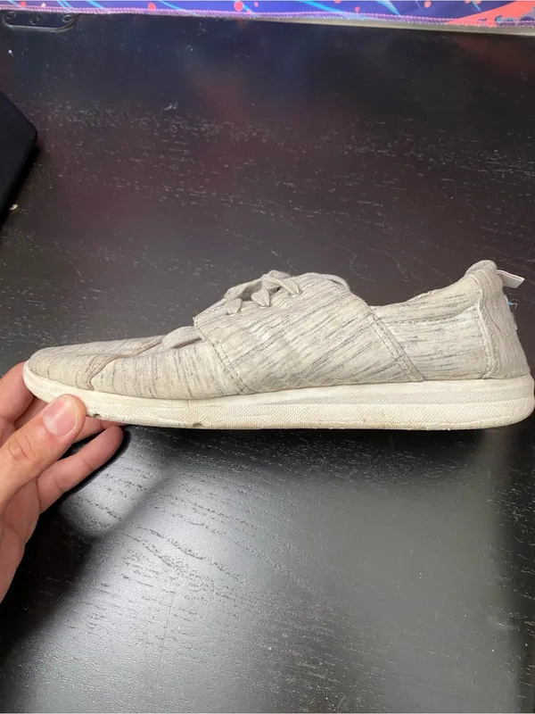 Toms Knit Lace-Up Sneakers in Light Gray - Image 4