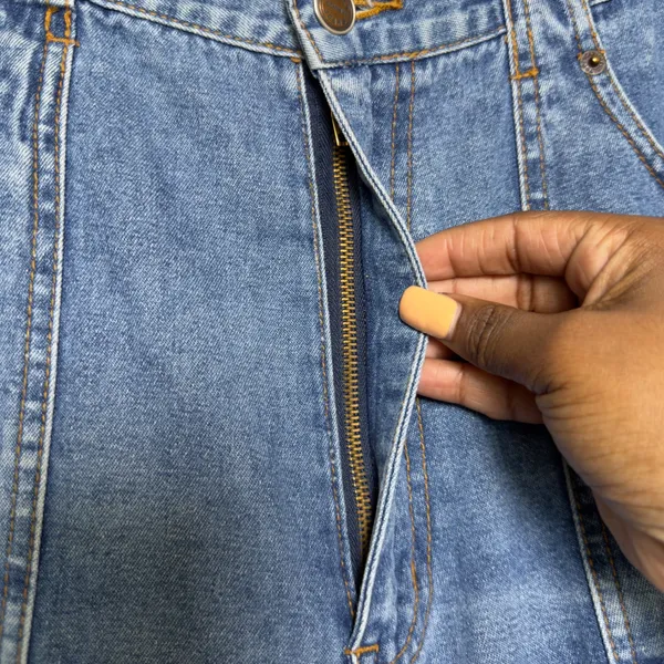 VTG‎ 90s Revolt Women Jeans Blue Bareback Braided Waist Wide Leg Carpenter Retro - Image 3