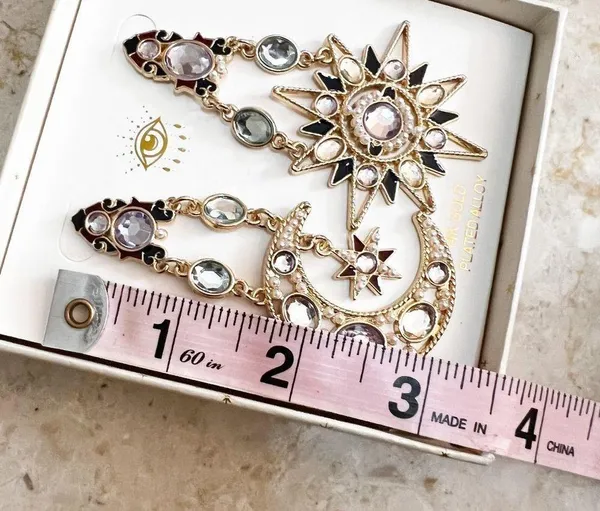 Eye Candy LA - Miya - Celestial Sun and Moon Statement Earrings - Image 5