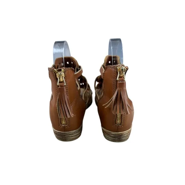 OTBT‎ Bonita Metallic Gladiator Sandals Brown Gold Back Zip Boho Size 7.5 - Image 4