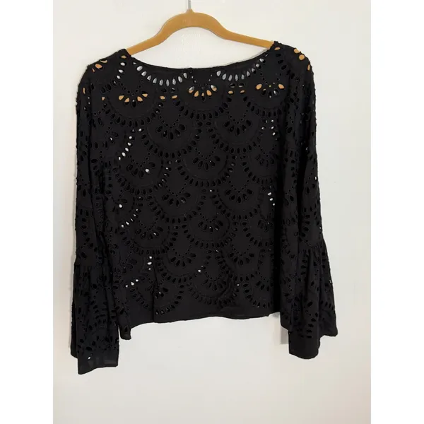 Karen Kane Black Eyelet‎ Blouse size medium - Image 3