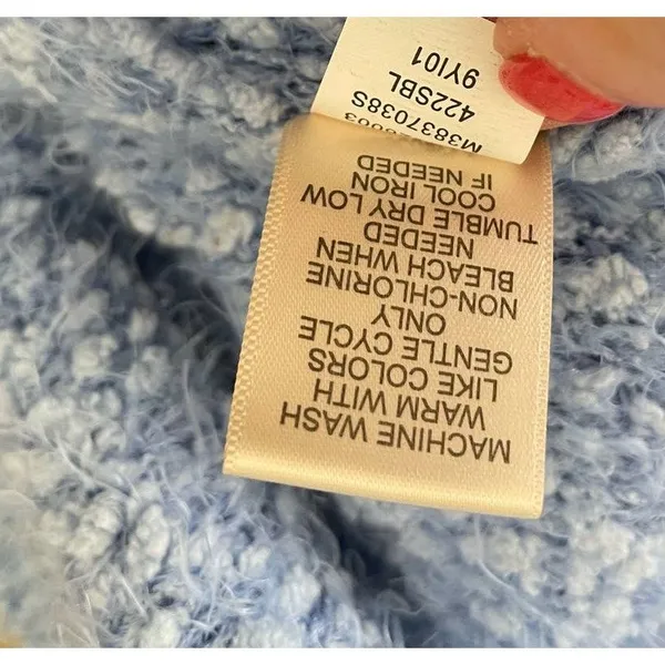 Studio JPR Sweater Women XL Blue Crew Neck 3/4 Sleeve Sherpa Fuzzy‎ Cozy Casual - Image 9